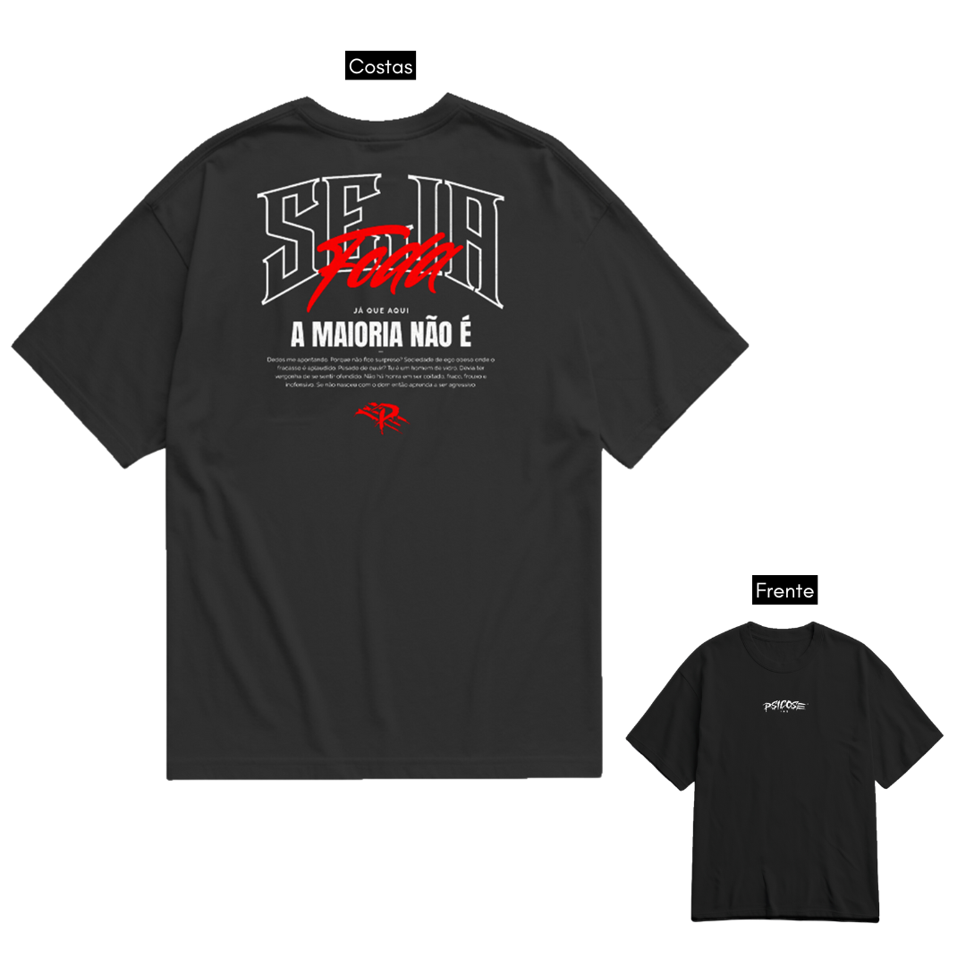Camiseta Oversized Preta "Contracultura - Seja foda"